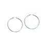 14 Karat White Gold Polish Finished 30mm Hoop Earrings With Hinge With Notched Closure Image-1