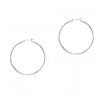 14 Karat White Gold Polish Finished 30mm Hoop Earrings With Hinge With Notched Closure Image-1