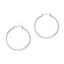 14 Karat White Gold Polish Finished 40mm Hoop Earrings With Hinge With Notched Closure Image-1