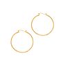 14 Karat Yellow Gold Polish Finished 40mm Hoop Earrings With Hinge With Notched Closure Image-1