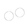 14 Karat White Gold Polish Finished 40mm Hoop Earrings With Hinge With Notched Closure Image-1