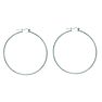 14 Karat White Gold Polish Finished 45mm Hoop Earrings With Hinge With Notched Closure Image-1