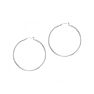 14 Karat White Gold Polish Finished 50mm Hoop Earrings With Hinge With Notched Closure Image-1