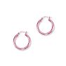 14 Karat Rose Gold Polish Finished 25mm Hoop Earrings With Hinge With Notched Closure Image-1