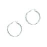 14 Karat White Gold Polish Finished 30mm Hoop Earrings With Hinge With Notched Closure Image-1