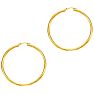 14 Karat Yellow Gold Polish Finished 50mm Hoop Earrings With Hinge With Notched Closure Image-1
