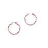 14 Karat Rose and White Gold Polish Finished 25mm Diamond Cut Hoop Earrings With Hinge With Notched Closure Image-1