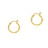 14 Karat Yellow Gold Polish Finished 15mm Etched Hoop Earrings With Hinge With Notched Closure Image-1