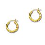 14 Karat Yellow Gold Polish Finished 20mm Etched Hoop Earrings With Hinge With Notched Closure Image-1
