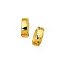 14 Karat Yellow Gold Polish Finished 15mm Checkered Snuggie Hoop Earrings With Hidden Snap Backs Image-1