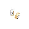 14 Karat Yellow and White Gold Polish Finished 15mm Snuggie Hoop Earrings With Hidden Snap Backs Image-1