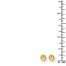 14 Karat Yellow Gold Polish Finished 6mm Ball Stud Earrings With Friction Backs  Image-2