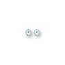 14 Karat White Gold Polish Finished 7mm Ball Stud Earrings With Friction Backs  Image-1