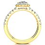 1 1/2 Carat Pave Halo Diamond Bridal Set in 14k Yellow Gold Image-2