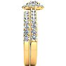 1 1/2 Carat Pave Halo Diamond Bridal Set in 14k Yellow Gold Image-3