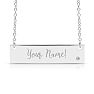 FREE ENGRAVING Sterling Silver Diamond Accent Bar Necklace, 18 Inches.  Our #1 Personalized Necklace! Get Yours Today! Image-1