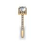 Cheap Engagement Rings, 1/2 Carat Square Halo With Round Brilliant Solitaire Diamond Engagement Ring in 14 Karat Yellow Gold Image-3