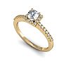 Cheap Engagement Rings, 1/2 Carat Square Halo With Round Brilliant Solitaire Diamond Engagement Ring in 14 Karat Yellow Gold Image-4