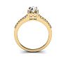 Cheap Engagement Rings, 1/2 Carat Square Halo With Round Brilliant Solitaire Diamond Engagement Ring in 14 Karat Yellow Gold Image-5