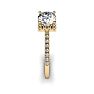 1 Carat Square Halo With Round Brilliant Solitaire Diamond Engagement Ring in 14 Karat Yellow Gold Image-3