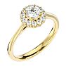 3/4 Carat Halo Diamond Engagement Ring In 14 Karat Yellow Gold Image-2