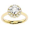 1 3/4 Carat Halo Diamond Engagement Ring In 14 Karat Yellow Gold Image-1