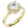 1 3/4 Carat Halo Diamond Engagement Ring In 14 Karat Yellow Gold Image-2
