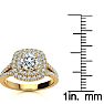 1 Carat Double Halo Diamond Engagement Ring in 14 Karat Yellow Gold Image-6