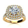 1 1/4 Carat Double Halo Diamond Engagement Ring in 14 Karat Yellow Gold Image-1