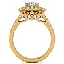 1 1/4 Carat Double Halo Diamond Engagement Ring in 14 Karat Yellow Gold Image-3