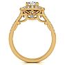 1 1/2 Carat Double Halo Diamond Engagement Ring in 14 Karat Yellow Gold Image-3