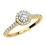1/2 Carat Perfect Halo Diamond Engagement Ring In 14 Karat Yellow Gold Image-2