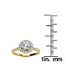 1 Carat Round Halo Diamond Engagement Ring in 14K Yellow Gold. Very Popular, Super Beautiful, Classically Elegant
 Image-7