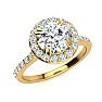 2.00 Carat Perfect Halo Diamond Engagement Ring In 14K 14 Karat Yellow Gold Image-2