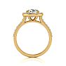 2.00 Carat Perfect Halo Diamond Engagement Ring In 14K 14 Karat Yellow Gold Image-3