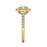 2.00 Carat Perfect Halo Diamond Engagement Ring In 14K 14 Karat Yellow Gold Image-4