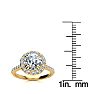 2.00 Carat Perfect Halo Diamond Engagement Ring In 14K 14 Karat Yellow Gold Image-6