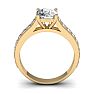 2 1/2 Carat Diamond Engagement Ring With 2 Carat Cushion Cut Center Diamond In 14K Yellow Gold Image-4