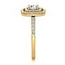 1 Carat Double Halo Diamond Engagement Ring in 14 Karat Yellow Gold  Image-3