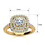 1 Carat Double Halo Diamond Engagement Ring in 14 Karat Yellow Gold  Image-5