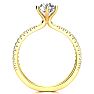 Modern X Band 1.25 Carat Solitaire Engagement Ring With 48 Side Diamonds in 14K Yellow Gold Image-2