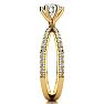 Modern X Band 1.25 Carat Solitaire Engagement Ring With 48 Side Diamonds in 14K Yellow Gold Image-3