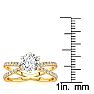 Modern X Band 1.25 Carat Solitaire Engagement Ring With 48 Side Diamonds in 14K Yellow Gold Image-5