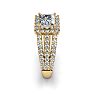 1.50 Carat Elegant Princess Cut Diamond Halo Engagement Ring With 70 Fiery Accent Diamonds In 14 Karat Yellow Gold Image-3