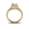 1.50 Carat Elegant Princess Cut Diamond Halo Engagement Ring With 70 Fiery Accent Diamonds In 14 Karat Yellow Gold Image-5