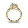 2.00 Carat Elegant Princess Cut Diamond Halo Engagement Ring With 70 Fiery Accent Diamonds In 14 Karat Yellow Gold Image-5
