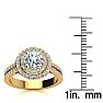 1 1/2 Carat Double Halo Round Diamond Engagement Ring in 14 Karat Yellow Gold Image-5