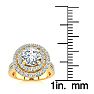 2 Carat Double Halo Round Diamond Engagement Ring in 14 Karat Yellow Gold Image-5