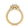 2 Carat Double Halo Cushion Cut Diamond Engagement Ring in 14 Karat Yellow Gold Image-4