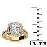 2 Carat Double Halo Cushion Cut Diamond Engagement Ring in 14 Karat Yellow Gold Image-5